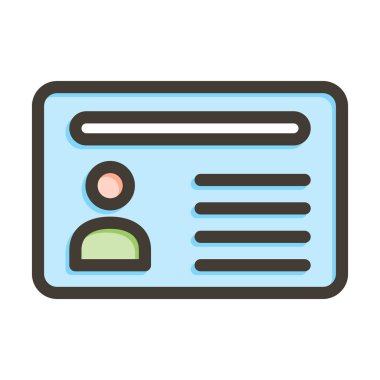 Kişisel ve Ticari Kullanım İçin Renk Simgesi Doldurulmuş Kimlik Vektörü Kalın Çizgisi