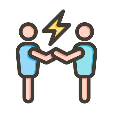 Kişisel ve Ticari Kullanım İçin Renk Simgesi Doldurulmuş Çakışma Vektörü Kalın Çizgisi