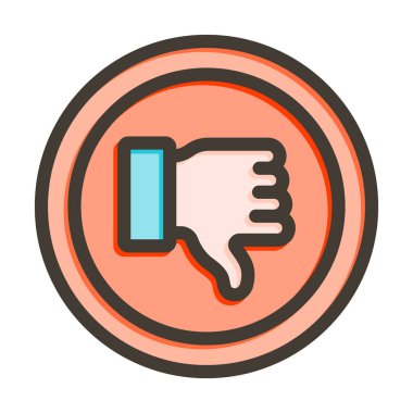 Eksiler Vektör Kalın Çizgisi Kişisel ve Ticari Kullanım için Renk Simgesi Dolduruldu