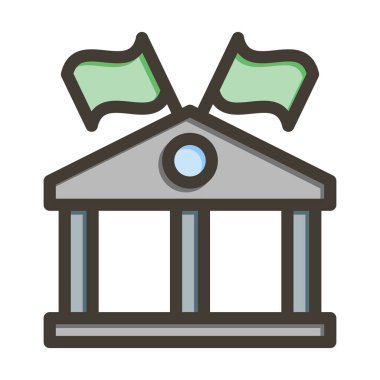 Diplomasi Vektörü Kalın Çizgisi Kişisel ve Ticari Kullanım İçin Renk Simgesi Dolduruldu