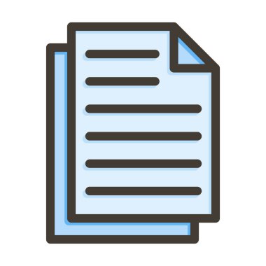 Kişisel ve Ticari Kullanım İçin Renk Simgesi Doldurulmuş Belgeler Kalın Çizgisi