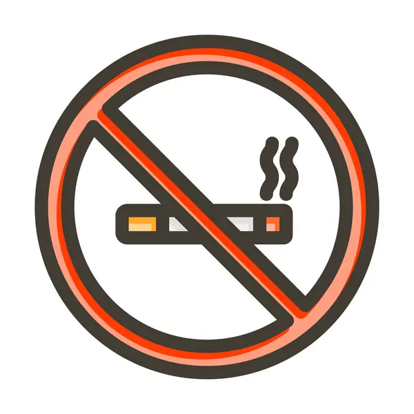 Nessuna Icona Riempita Linea Spessa Del Vettore Fumo Uso Personale — Vettoriale Stock