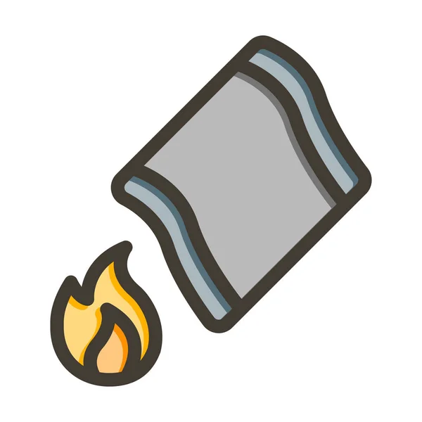 Fire Blankets Vector Thick Line Filled Colors Icon Personal Commercial — Stock Vector
