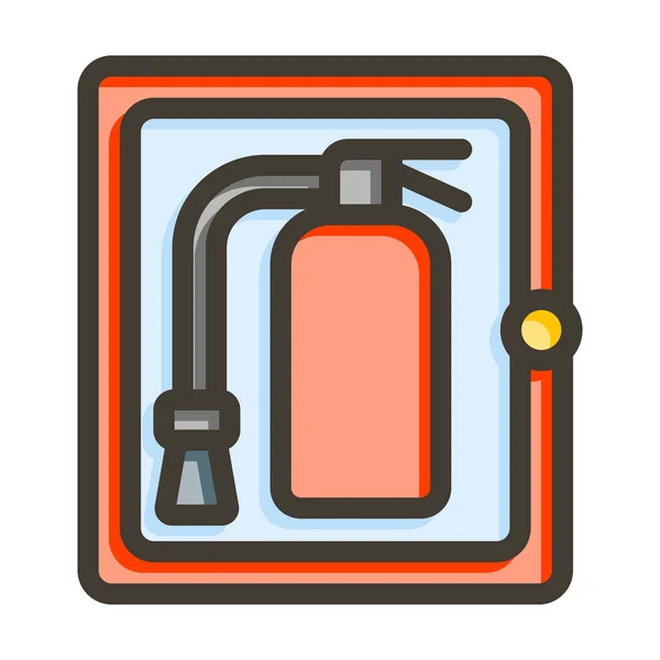 Fire Cabinet Vector Thick Line Colors Icon Für Den Persönlichen — Stockvektor