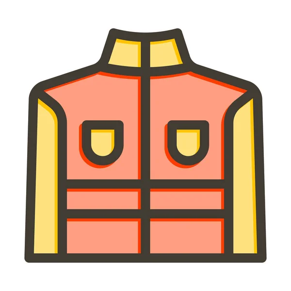 Куртка Вектор Толстая Линия Заполненные Цвета Значок Личного Коммерческого Использования — стоковый вектор