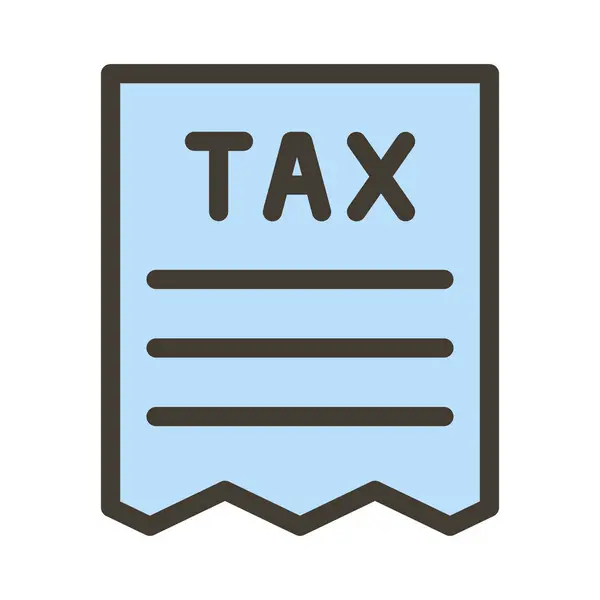 个人和商业用途的税向量填充色线图标 — 图库矢量图片