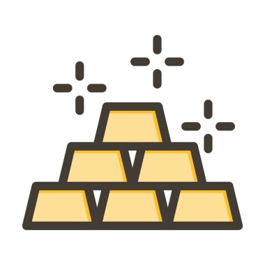 Altın Çubuklar Kalın Çizgisi Kişisel ve Ticari Kullanım İçin Renk Simgesi Dolduruldu