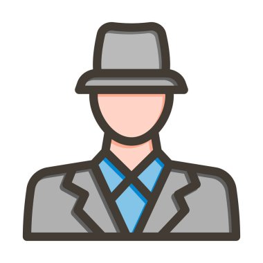 Borsacı Vektör Kalın Çizgisi Renk Simgesi Kişisel ve Ticari Kullanım İçin