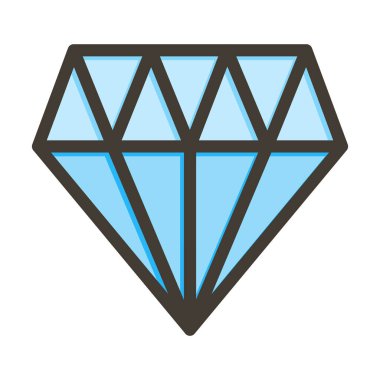 Kişisel ve ticari kullanım için Renk Simgesi Doldurulmuş Elmas Vektör Kalın Çizgisi