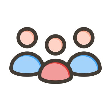 Takım Çalışması Kalın Çizgi Renk Simgesi Kişisel ve Ticari Kullanım İçin