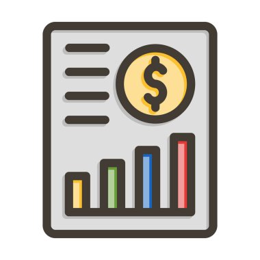 Finansal Kâr Vektörü Kalın Çizgisi Kişisel ve Ticari Kullanım için Renk Simgesi