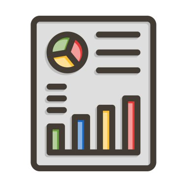 Kişisel ve ticari kullanım için Renk Simgesi Doldurulmuş Vektör Kalın Çizgisi Raporu