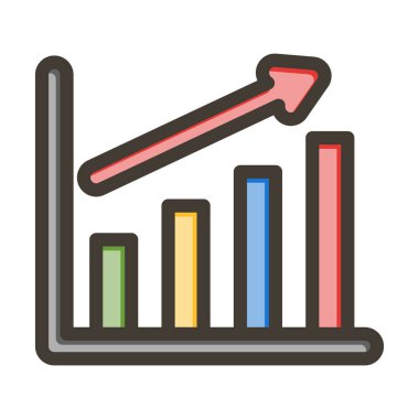 Büyüyen Vektör Kalın Çizgisi Kişisel ve Ticari Kullanım için Renk Simgesi Dolduruldu