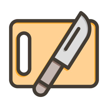 Kesme Kurulu Vektör Kalın Çizgisi Kişisel ve Ticari Kullanım için Renk Simgesi