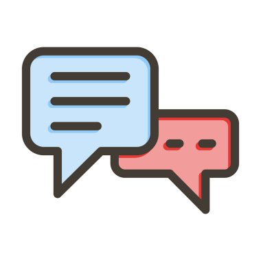 Sohbet Vektörü Kalın Çizgisi Kişisel ve Ticari Kullanım için Renk Simgesi Dolduruldu