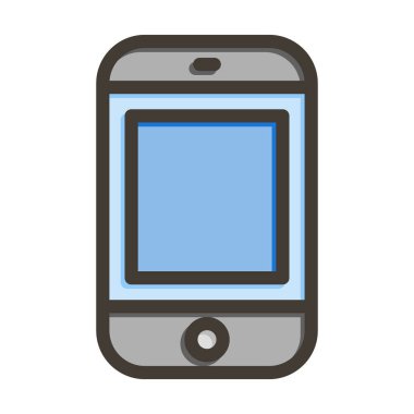Akıllı Telefon Vektör Kalın Çizgisi Kişisel ve Ticari Kullanım İçin Renk Simgesi Dolduruldu