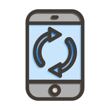 Kişisel ve ticari kullanım için Renk Simgesi Doldurulmuş Vektör Kalın Çizgisi Eşzamanlama