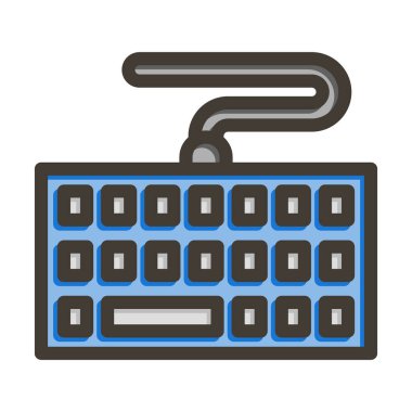 Kişisel ve ticari kullanım için Renk Simgesi Doldurulmuş Klavye Vektörü Kalın Çizgisi