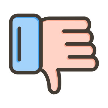 Kişisel ve Ticari Kullanım İçin Renk Simgesi Doldurulmuş Vektör Kalın Çizgisini Başparmağınızla İndirin