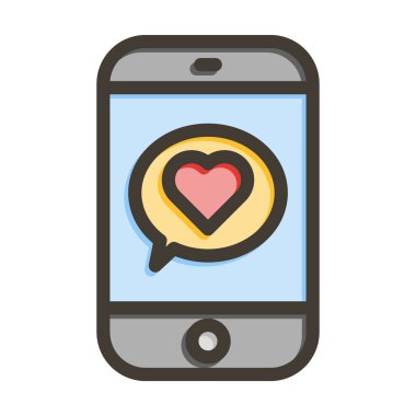 Kişisel ve ticari kullanım için Renk Simgesi Doldurulmuş Aşk Vektörü Kalın Çizgisi