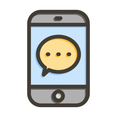 Kişisel ve Ticari Kullanım İçin Renk Simgesi Doldurulmuş İleti Vektörü Kalın Çizgisi