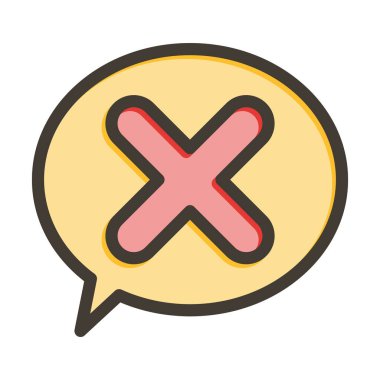 Kişisel ve Ticari Kullanım İçin Renk Simgesi Doldurulmuş Çapraz Mark Vektör Kalın Çizgisi