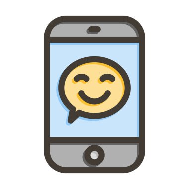 Kişisel ve ticari kullanım için Renk Simgesi Doldurulmuş Emoji Vektör Kalın Çizgisi