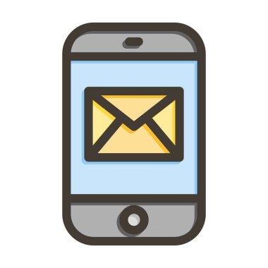 Kişisel ve ticari kullanım için Renk Simgesi Doldurulmuş Posta Vektörü Kalın Çizgisi