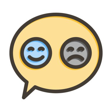 Kişisel ve Ticari Kullanım İçin Renk Simgesi Doldurulmuş Emojis Vektör Kalın Çizgisi