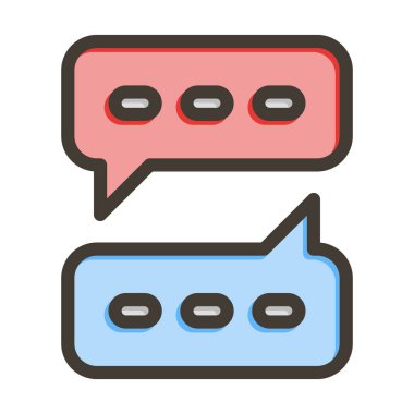 Sohbet Kutusu Vektör Kalın Çizgisi Kişisel ve Ticari Kullanım için Renk Simgesi Dolduruldu