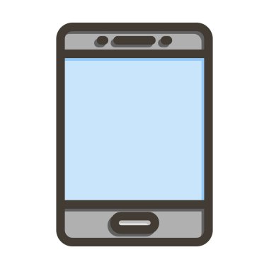 Kişisel ve Ticari Kullanım İçin Renk Simgesi Doldurulmuş Tablet Vektör Kalın Çizgisi