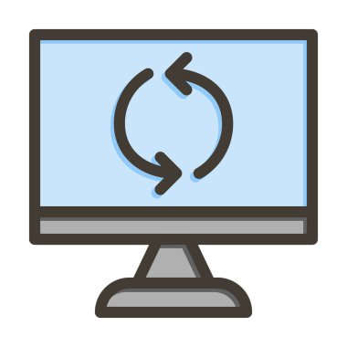 Kişisel ve Ticari Kullanım İçin Renk Simgesini Doldurulmuş Vektör Kalın Çizgisini Güncelle