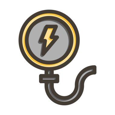 Kişisel ve ticari kullanım için Renk Simgesi Doldurulmuş Kablosuz Şarj Vektörü Kalın Çizgisi