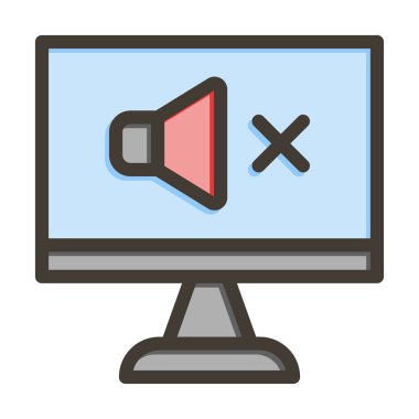 Kişisel ve ticari kullanım için Renk Simgesi Doldurulmuş Ses Vektörü Kalın Çizgisi Yok