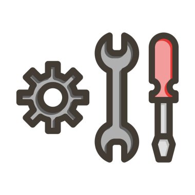 Kişisel ve ticari kullanım için Renk Simgesi Doldurulmuş Bakım Vektörü Kalın Çizgisi