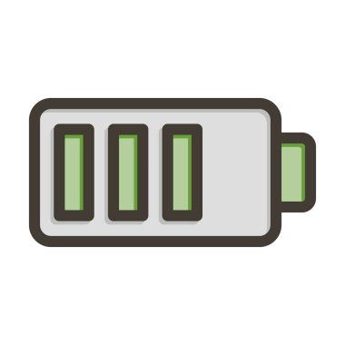 Kişisel ve ticari kullanım için Renk Simgesi Doldurulmuş Batarya Seviye Vektör Kalın Çizgisi