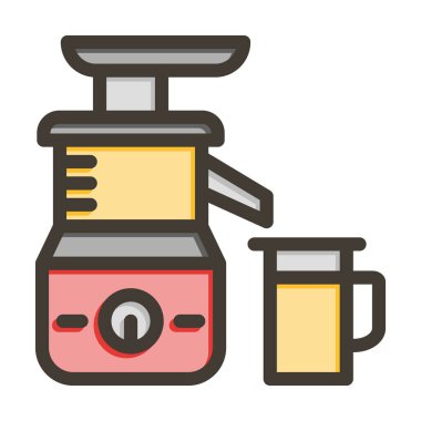 Kişisel ve Ticari Kullanım İçin Renk Simgesi Doldurulmuş Yiyecek Karıştırıcı Kalın Çizgisi