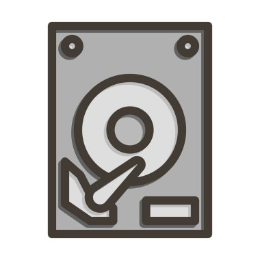 Kişisel ve ticari kullanım için Renk Simgesi Doldurulmuş Sabit Sürücü Kalın Çizgisi