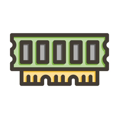 Ram Vektörü Kalın Çizgisi Kişisel ve Ticari Kullanım için Renk Simgesi Dolduruldu