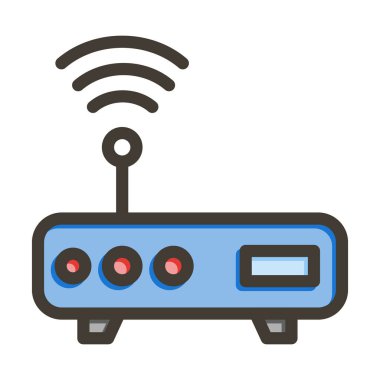 Yönlendirici Aygıtı Kalın Çizgi Renk Simgesi Kişisel ve Ticari Kullanım İçin Dolduruldu