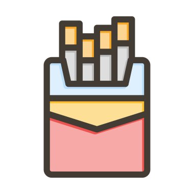 Sigara Paketi Kalın Çizgisi Renk Simgesi Kişisel ve Ticari Kullanım İçin