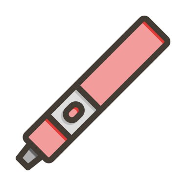 Elektronik Sigara Vektörü Kalın Çizgisi Kişisel ve Ticari Kullanım İçin Renk Simgesi Dolduruldu