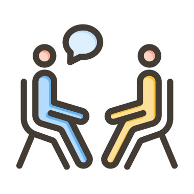 Kişisel ve Ticari Kullanım İçin Renk Simgesi Doldurulmuş Vektör Kalın Çizgisi Danışmanlık