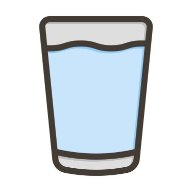 Cam Vektör Kalın Çizgisi Kişisel ve Ticari Kullanım İçin Renk Simgesi Dolduruldu