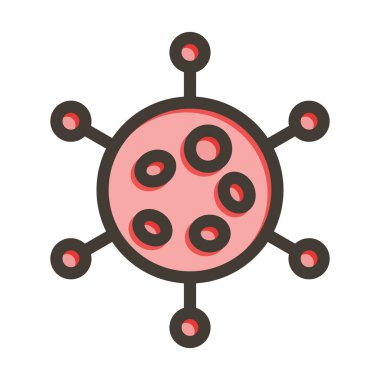 Kanser Vektörü Kalın Çizgisi Kişisel ve Ticari Kullanım İçin Renk Simgesi Dolduruldu