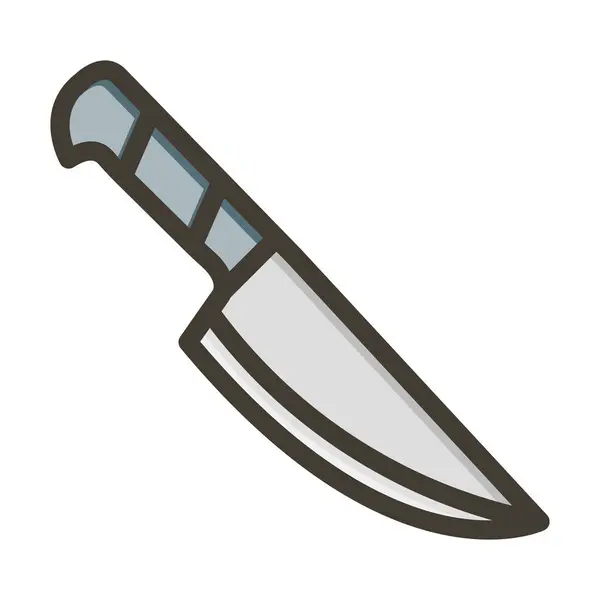 Повар Нож Вектор Толстая Линия Заполненные Цвета Значок Личного Коммерческого — стоковый вектор