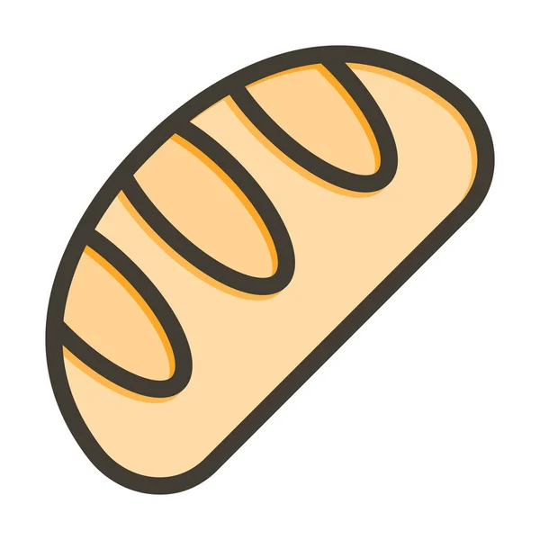 Chléb Vektor Tlusté Čáry Plněné Barvy Ikona Pro Osobní Komerční — Stockový vektor