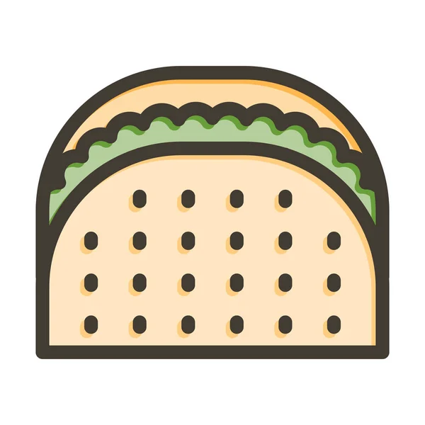 Taco Векторна Товста Лінія Заповнених Кольорів Піктограма Особистого Комерційного Використання — стоковий вектор