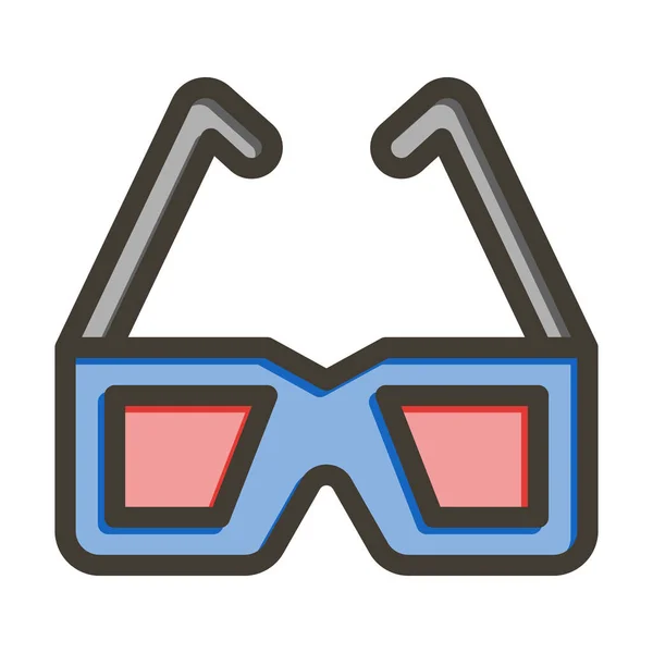 Brýle Vektor Tlusté Čáry Plněné Barvy Ikona Pro Osobní Komerční — Stockový vektor