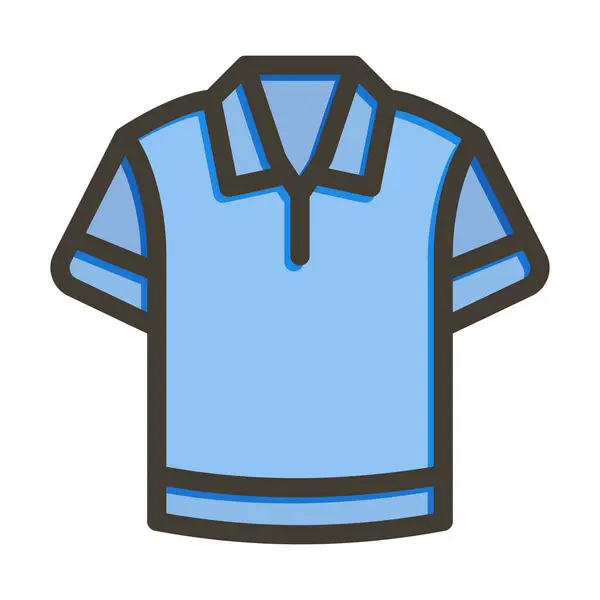 Толстая Линия Рубашки Заполненные Цвета Значок Личного Коммерческого Использования — стоковый вектор